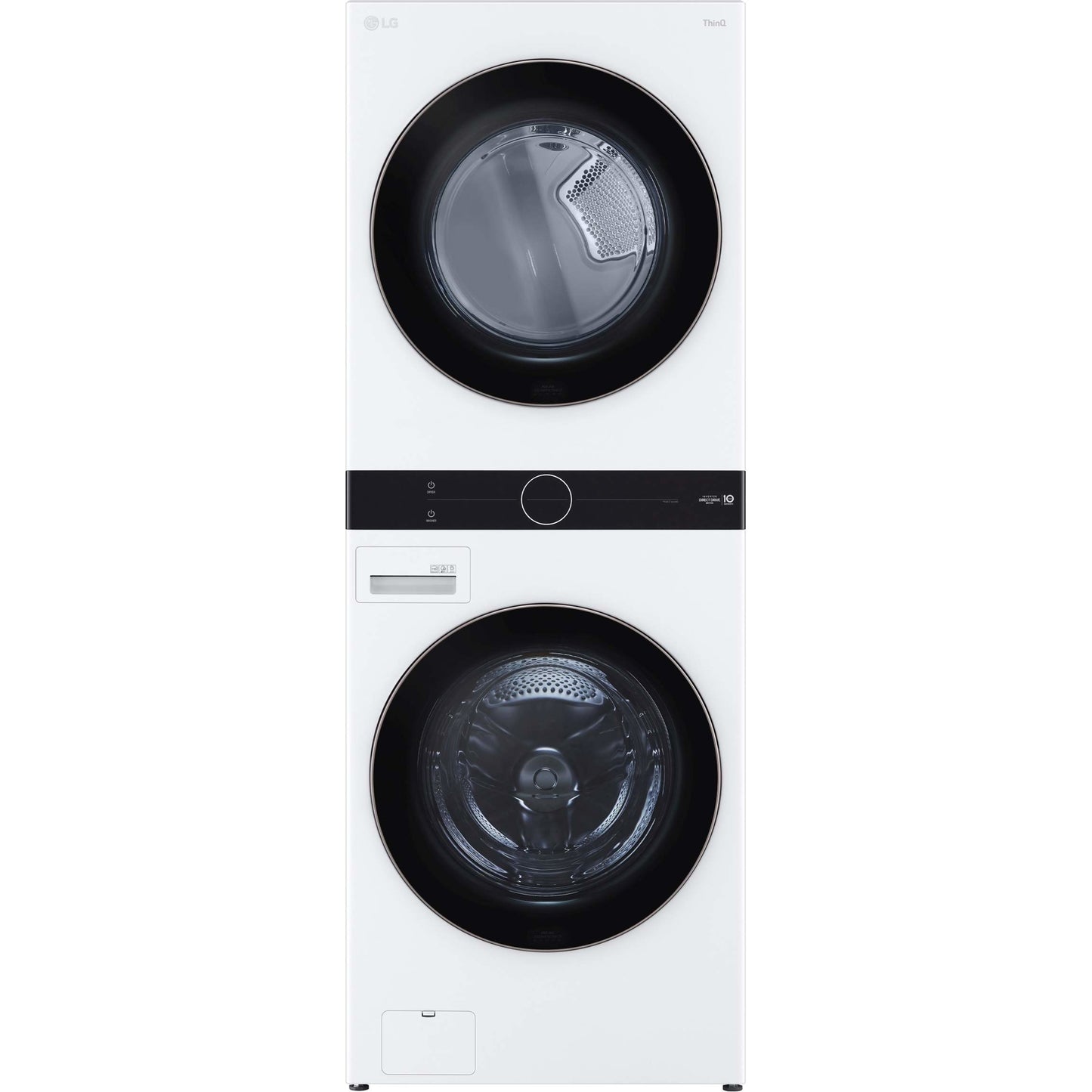 Ensemble laveuse et sécheuse superposées à chargement frontal avec commandes centrales LG – WKE100HWA