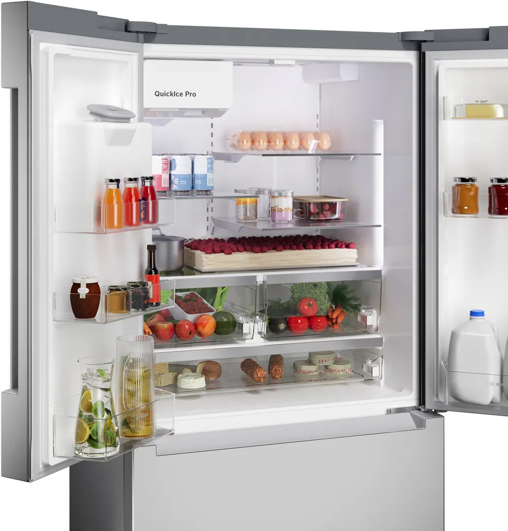 Bosch 26 pi³ Réfrigérateur à portes françaises profondeur standard – Modèle B36FD30ENS