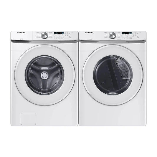 Ensemble laveuse à chargement frontal et sécheuse électrique Samsung – WF45T6000AW & DVE45T6005W (Finition Blanc) - Neuf/Boîte ouverte