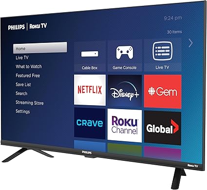 Philips 32" Classe – Série 4000 – Téléviseur DEL HD 720p Intelligent avec Roku TV – Modèle 32PFL4664/F7