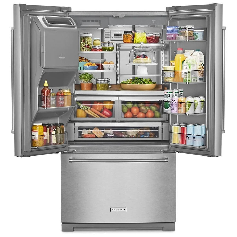 KitchenAid 26,8 pi³ Réfrigérateur à portes françaises – Modèle KRFF577KPS