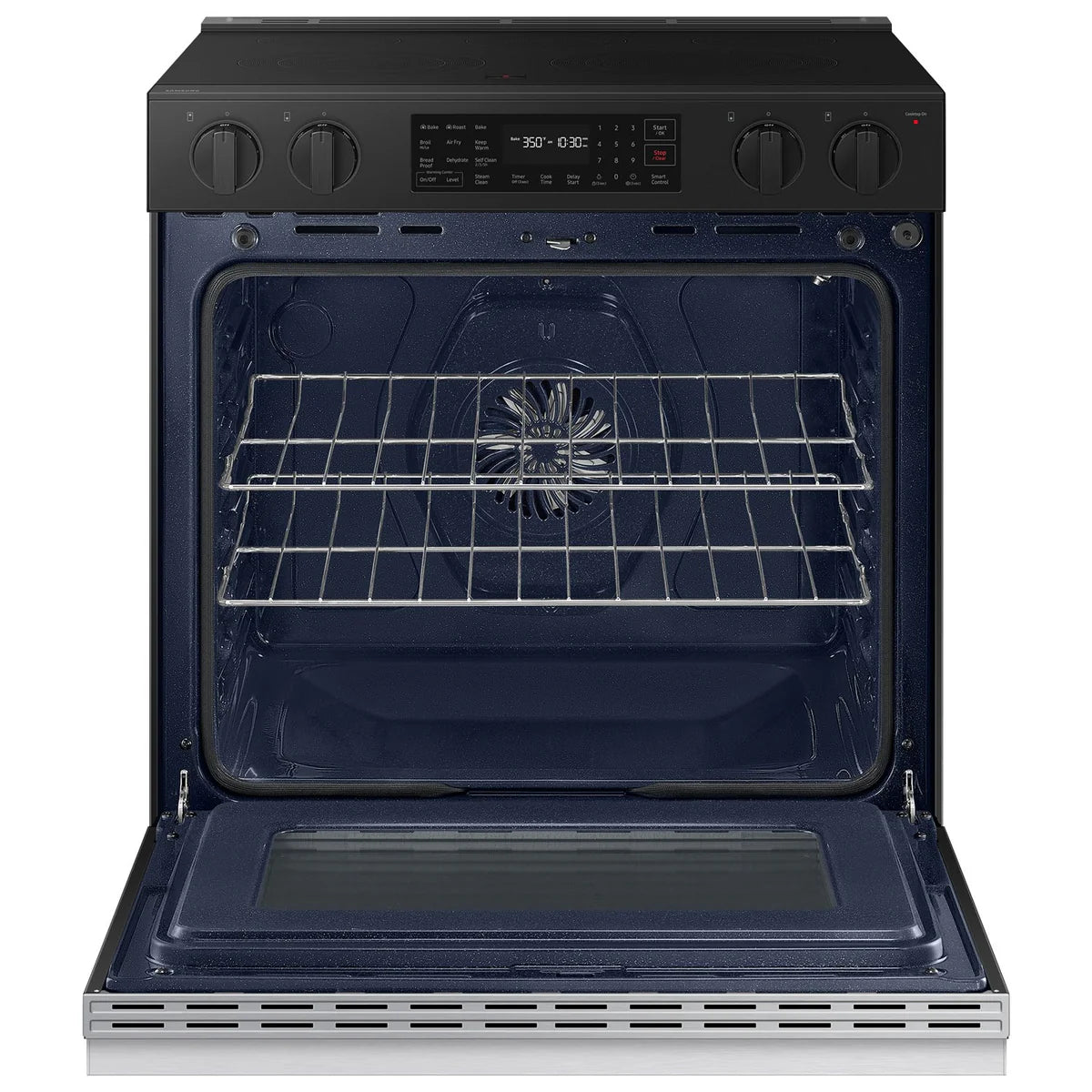 Samsung 30 po Cuisinière électrique encastrable (slide-in), capacité 6,3 pi³, finition acier inoxydable