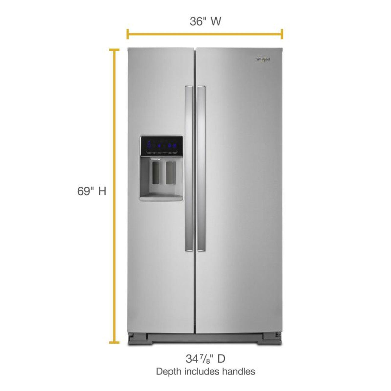 Whirlpool 28,5 pi³ Réfrigérateur côte à côte profondeur standard – Modèle WRS588FIHZ