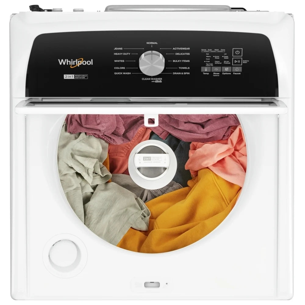 Whirlpool 4,7 pi³ Laveuse à chargement par le haut avec agitateur – Modèle WTW5057LW