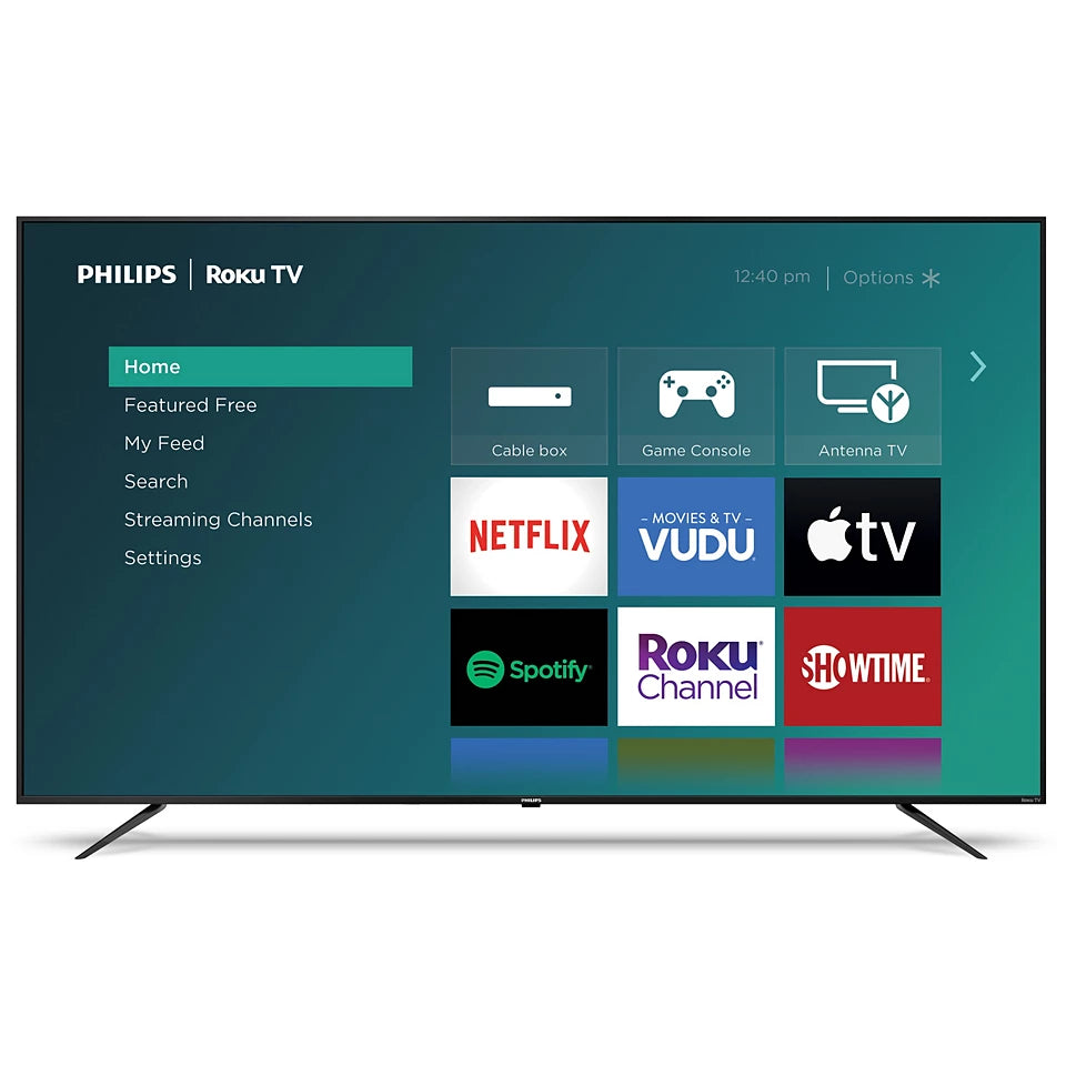 Philips 75" Classe – Série 4800 – Téléviseur DEL 4K UHD HDR Intelligent avec Roku TV – Modèle 75PFL4864/F7