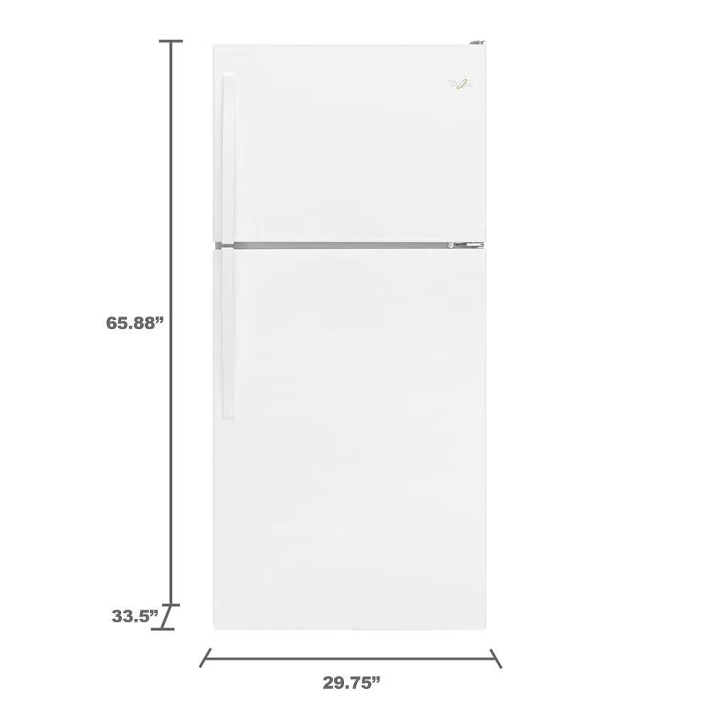 Whirlpool 18 pi³ Réfrigérateur à congélateur supérieur – Modèle WRT318FZDW