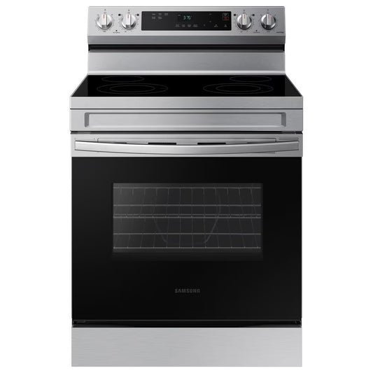 Samsung NE63A6515SS – Cuisinière électrique intelligente 30 po, convection + Air Fry, 6,3 pi³, Inox - Neuf/Boîte ouverte