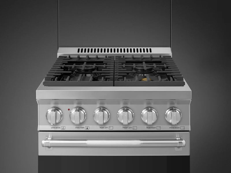 Smeg 24 po Cuisinière à Biénergie Inox avec Four à Convection 2,8 pi³ – Modèle SPR24UGGX