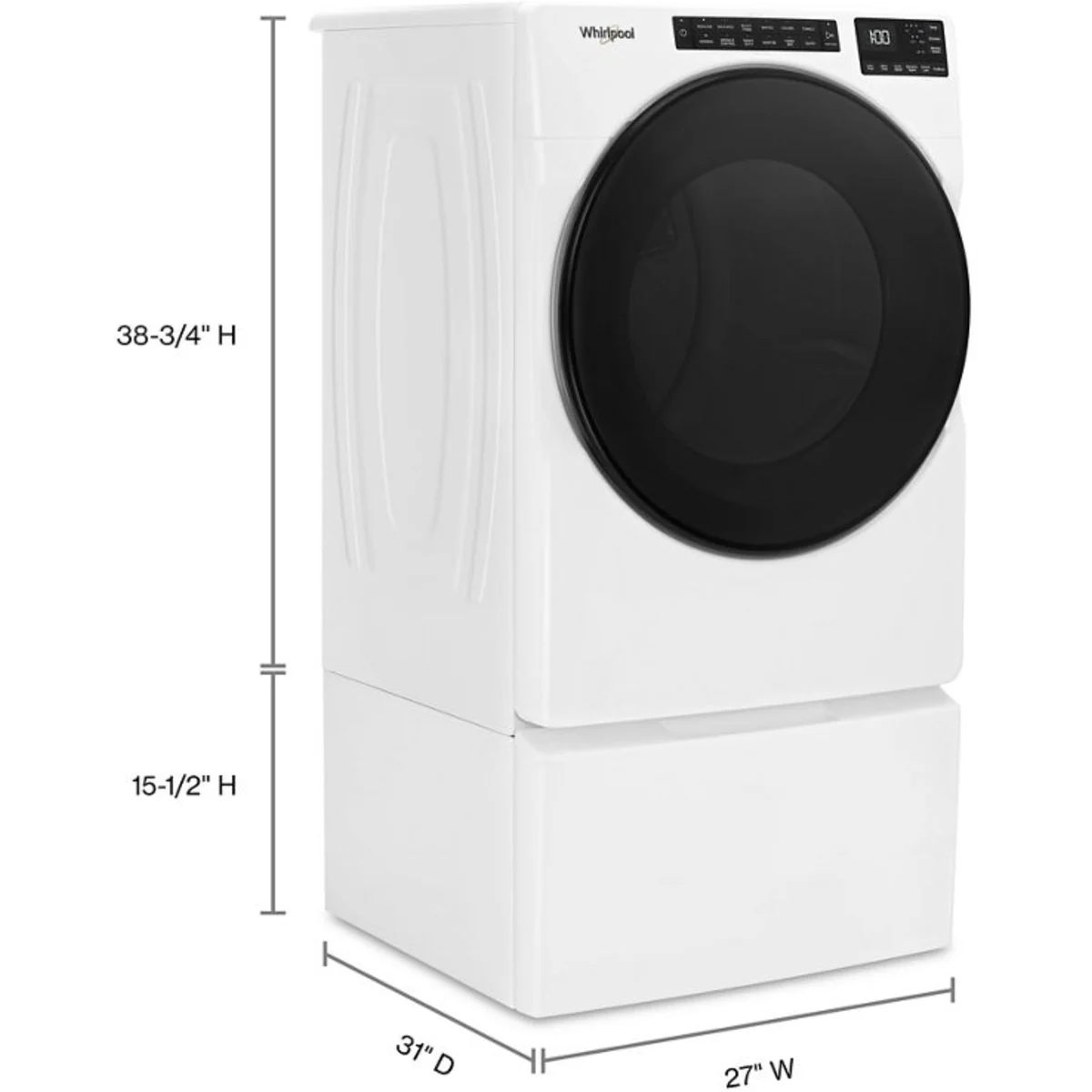 Whirlpool 7,4 pi³ Sécheuse électrique à chargement frontal – Modèle WED5605MW