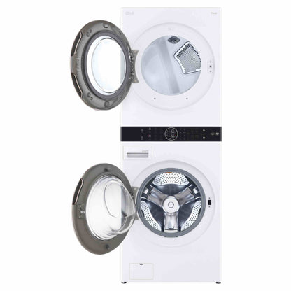 Ensemble laveuse et sécheuse superposées à chargement frontal avec commandes centrales LG – WKE100HWA