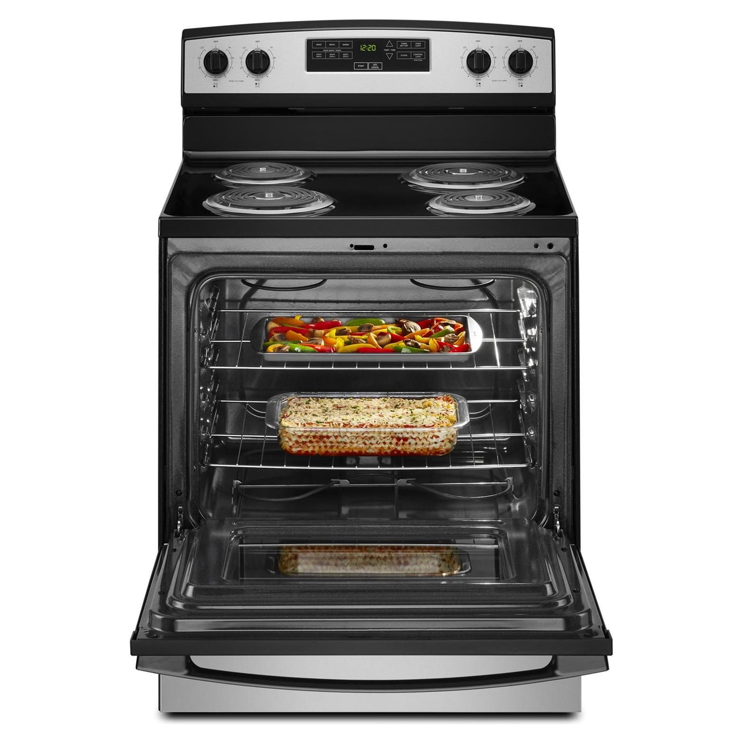 Amana 4,8 pi³ Cuisinière électrique 30 po à serpentin – Modèle YACR4303MMS - Acier inoxydable - Neuf/Boîte ouverte