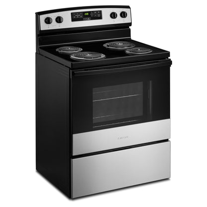 Amana 4,8 pi³ Cuisinière électrique 30 po à serpentin – Modèle YACR4303MMS - Acier inoxydable - Neuf/Boîte ouverte