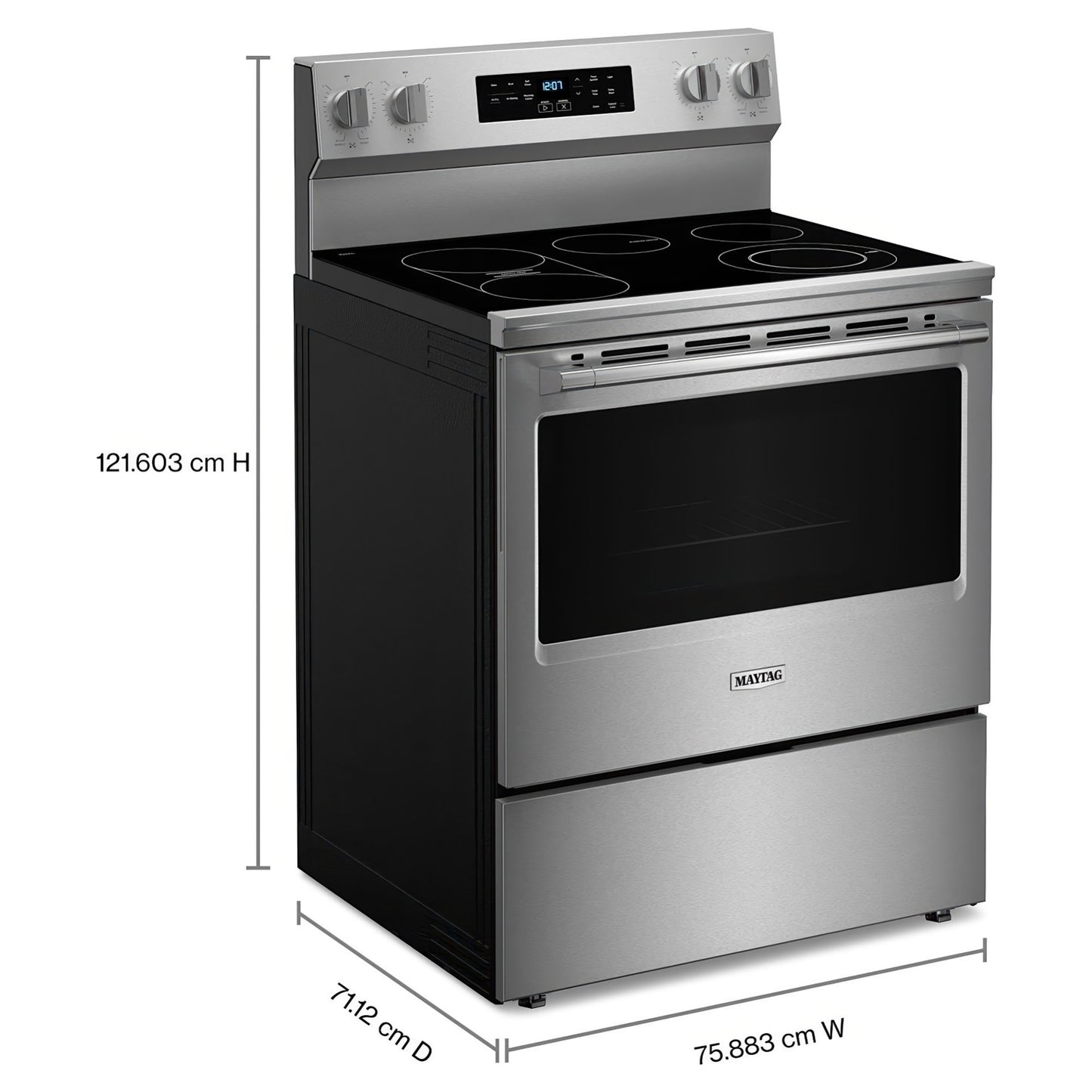 Maytag 30 po Cuisinière électrique encastrable à convection véritable, capacité 5,3 pi³, finition acier inoxydable
