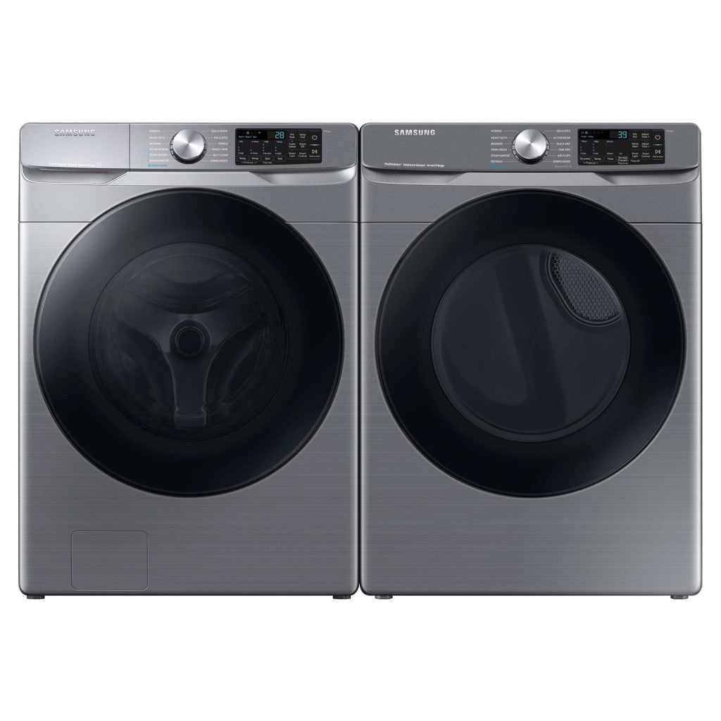 Samsung Front Load Washer and Electric Dryer Combo - WF45B6300AP &amp; DVE45B6300P (Platinum Finish) - New/Open Box