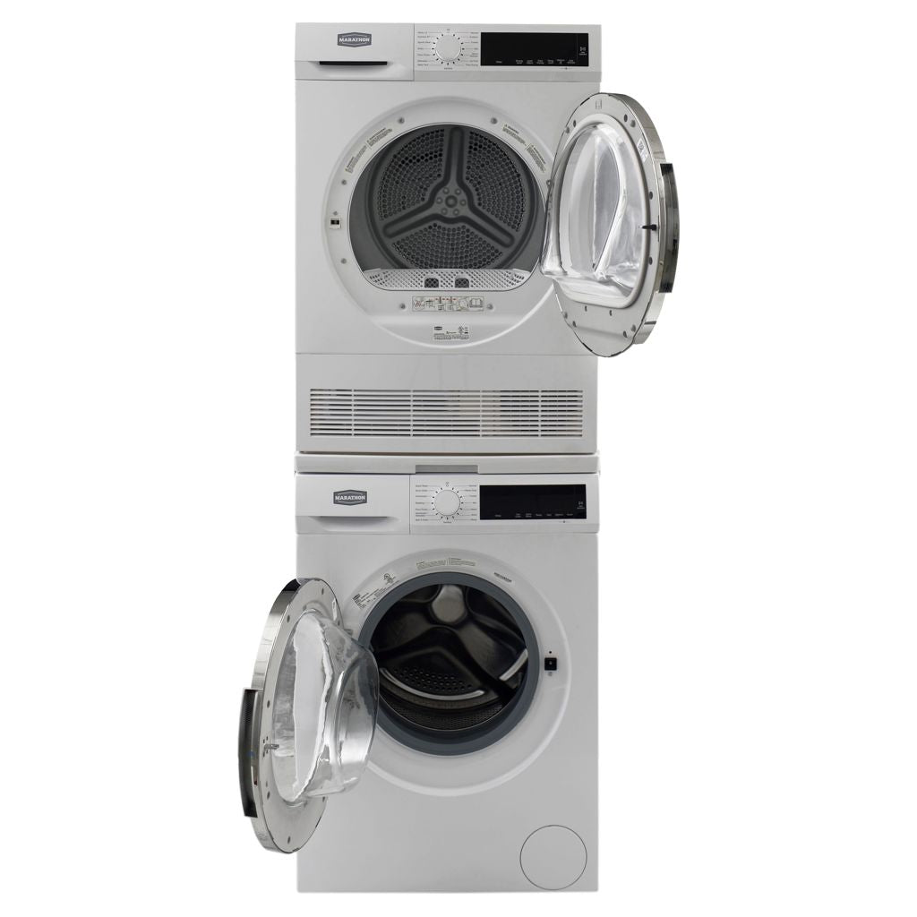 Ensemble laveuse compacte 2,2 pi³ et sécheuse électrique compacte 4,2 pi³ Marathon – Modèles MWM2214W & MVD420W