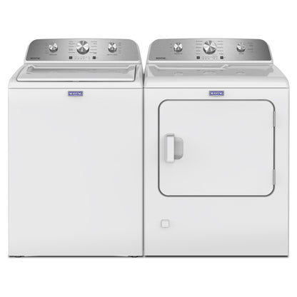 Maytag 27 po Ensemble laveuse à chargement par le haut et sécheuse électrique, capacité 5,4 pi³ et 7,0 pi³, finition blanc classique