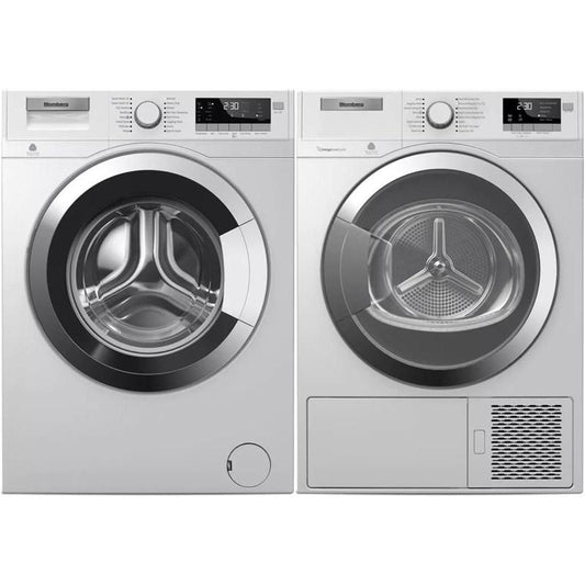 Blomberg Front Load Washer and Electric Dryer Combo - WM98400SX &amp; DHP24412W