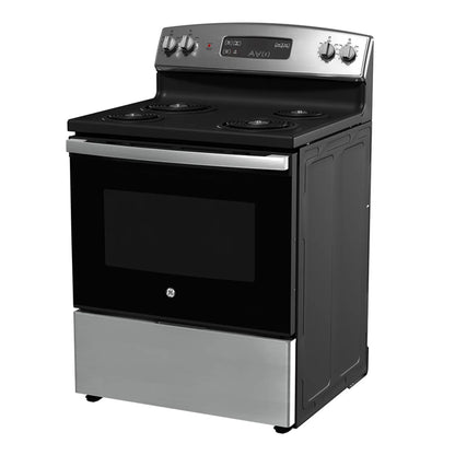 GE JCBS350SVSS – Cuisinière électrique autonome 30 po, 5,0 pi³, Inox - DÉMO