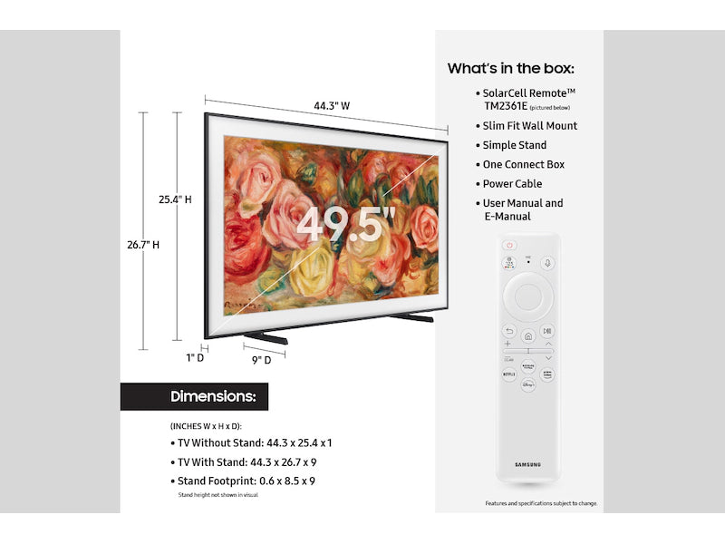 Samsung The Frame QLED 4K – 50″ (modèle LS03D / QN50LS03DAFXZA) :