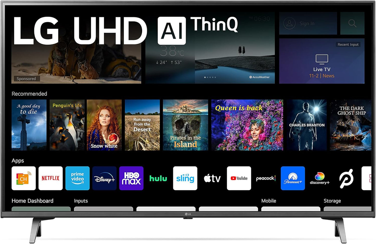 LG UQ90 43″ UHD 4K Smart TV avec AI Sound Pro - Modèle 43UQ9000PUD