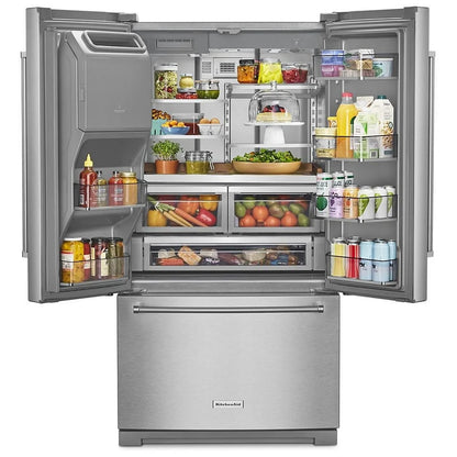 KitchenAid 26,8 pi³ Réfrigérateur à portes françaises – Modèle KRFF577KPS