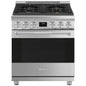 Smeg 30 po Cuisinière à Biénergie Inox avec Four à Convection 4,56 pi³ – Modèle SPR30UGMX