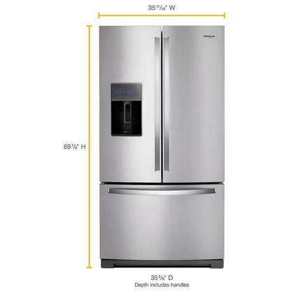 Whirlpool 26,8 pi³ Réfrigérateur à portes françaises – Modèle WRF767SDHZ