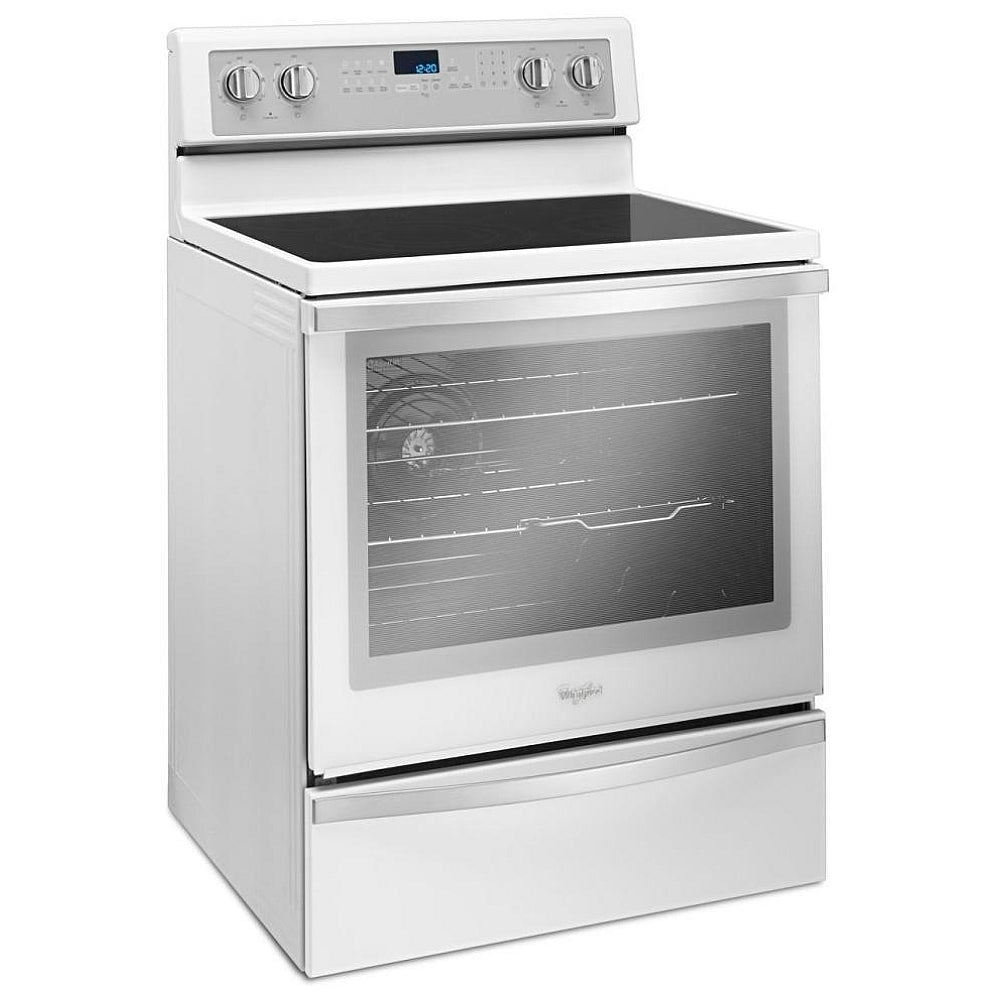 Whirlpool 30 po Cuisinière électrique à convection véritable, capacité 6,4 pi³, finition blanc classique