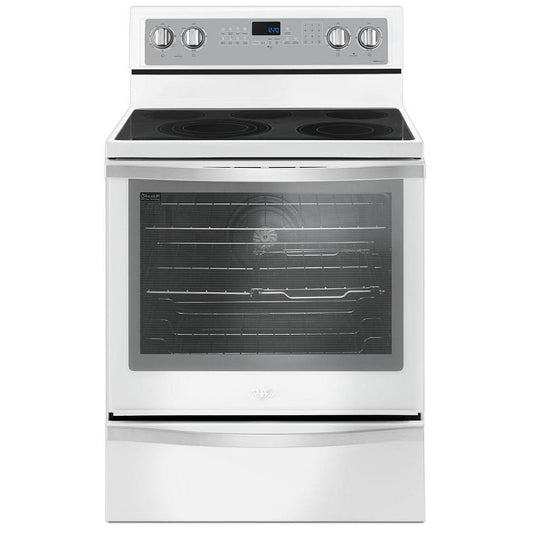 Whirlpool 30 po Cuisinière électrique à convection véritable, capacité 6,4 pi³, finition blanc classique