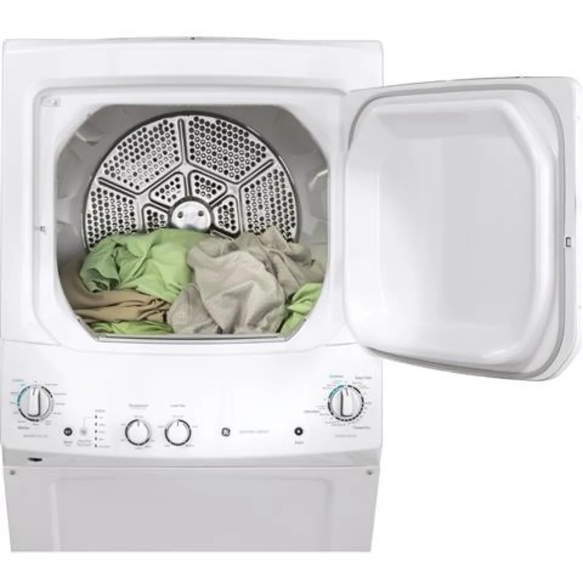 GE GUD27ESSMWW – Ensemble superposé laveuse 3,8 pi³ / sécheuse 5,9 pi³