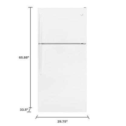Whirlpool 18 pi³ Réfrigérateur à congélateur supérieur – Modèle WRT318FZDW
