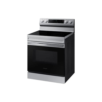 Samsung NE63A6511SS – Cuisinière électrique intelligente 30 po, convection + Air Fry, 6,3 pi³, Inox