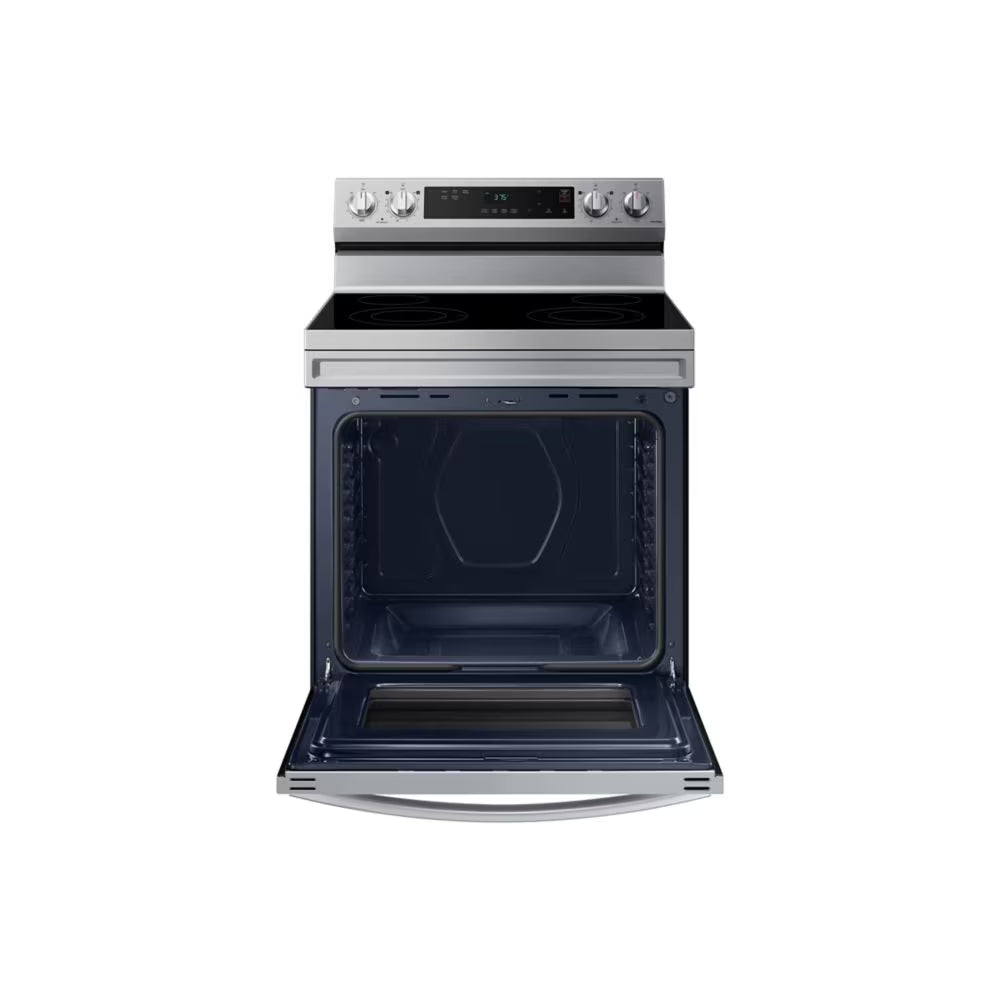 Samsung NE63A6511SS – Cuisinière électrique intelligente 30 po, convection + Air Fry, 6,3 pi³, Inox