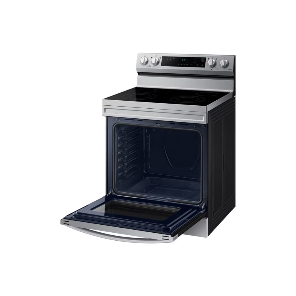 Samsung NE63A6511SS – Cuisinière électrique intelligente 30 po, convection + Air Fry, 6,3 pi³, Inox