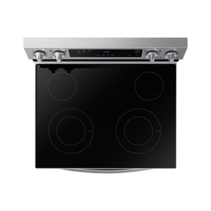 Samsung NE63A6511SS – Cuisinière électrique intelligente 30 po, convection + Air Fry, 6,3 pi³, Inox
